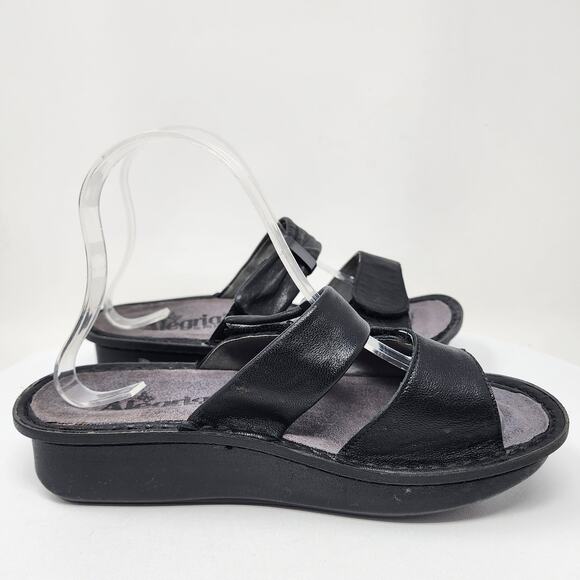 Alegria Karmen Slide Women EU37/US6.5-7 Black Leather 2 Strap Comfort Kar-601 - Picture 8 of 11